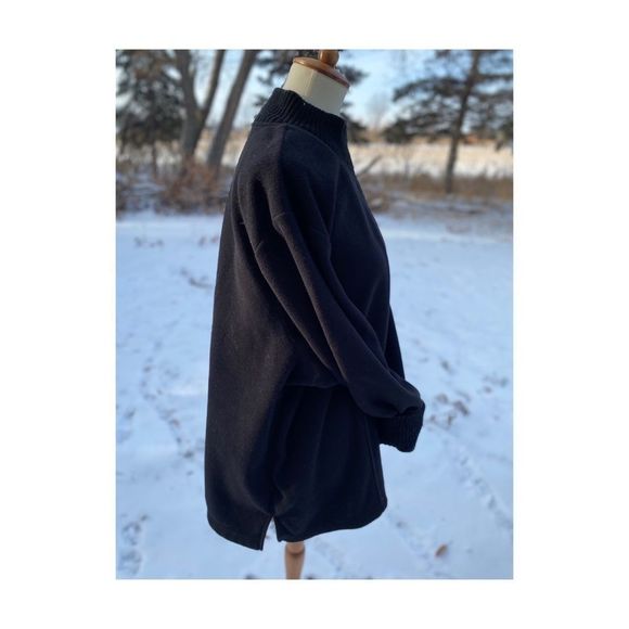 Black Thick Fleece 1/2 Zip Pullover Sweater 3X - Picture 5 of 12